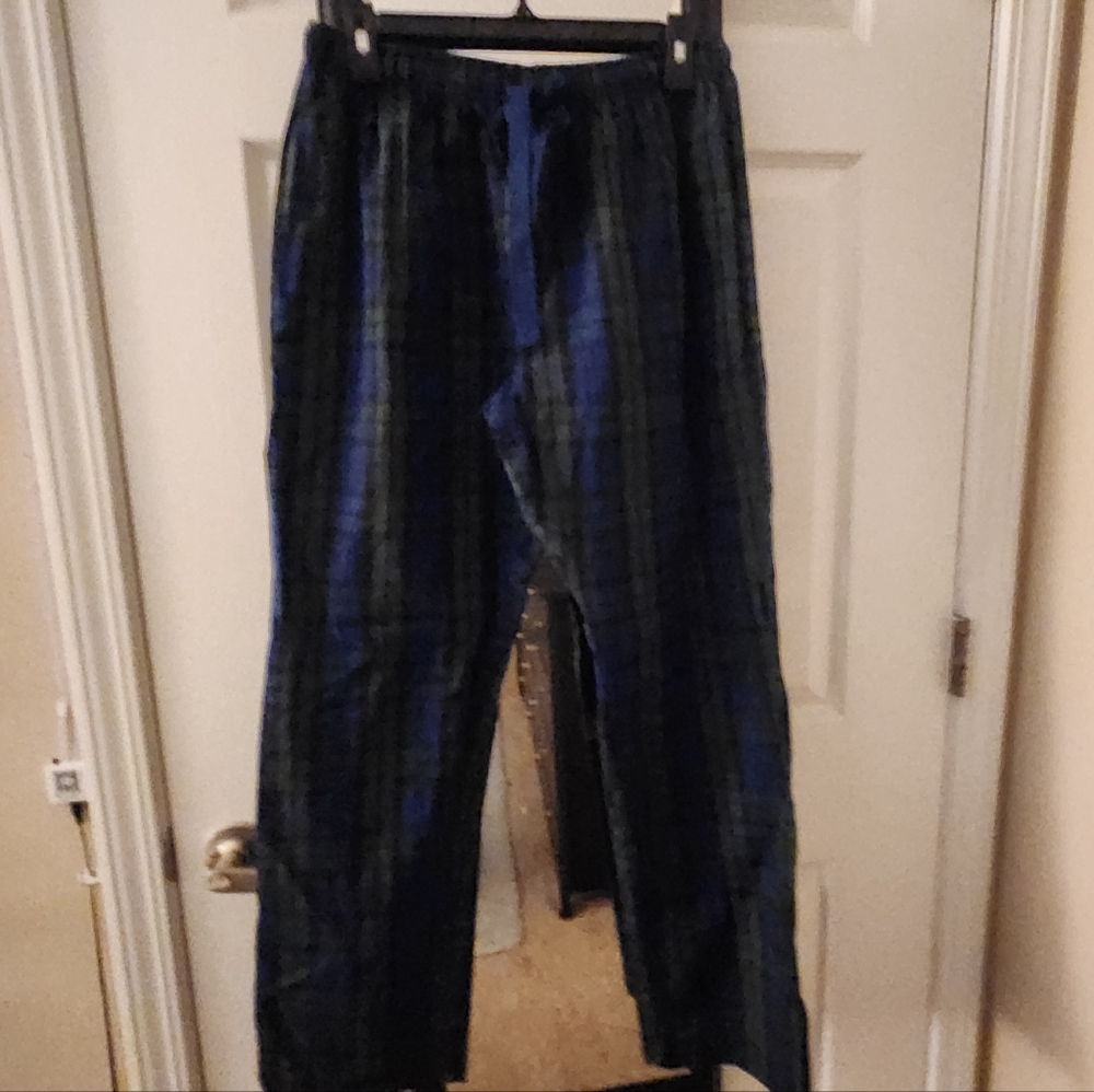 Men's Blue and Black Plaid Pants